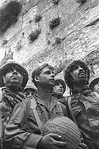 Paratroopers at the Western Wall, by David Rubinger (restored by Andrew J.Kurbiko)