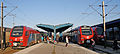 Three ŽS 413 Stadler FLIRT at Novi Sad railway station, October 2015