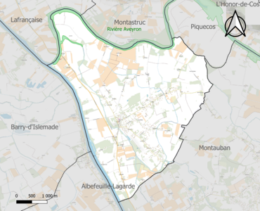 Carte de la ZNIEFF de type 1 sur la commune.