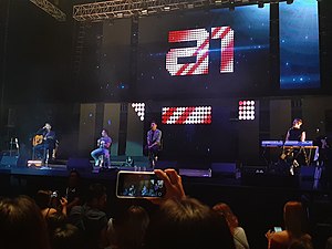 A1 performing at the Mall of Asia Arena, Philippines on 9 November 2019