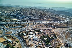 Az-Za'ayyem and Az-Za'ayyem checkpoint, from the air