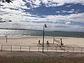 The beach during sunny breaks