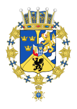 Description de l'image Coat of arms of Prince Wilhelm, Duke of Södermanland (1907).svg.