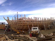 Starboard side view of HMS Beagle's replica