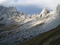 Übergang Drusator (2342 m ü. M.) zwischen Drei Türme (links) und Sulzfluh