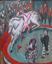 הפרש בקירקס מאת קירכנר (1913), Pinakothek der Moderne, Múnich.