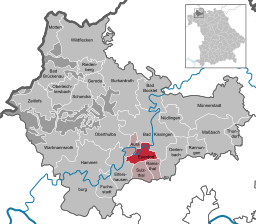 Läget för Euerdorf i Landkreis Bad Kissingen