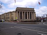 The memorial Building, Framingham's town hall.