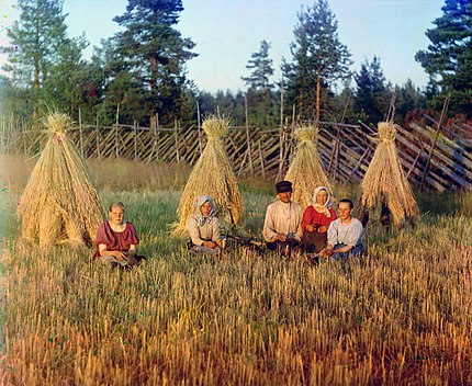 Hankgärdsgård i norra Ryssland. Foto av Sergej Prokudin-Gorskij, 1909.