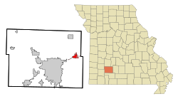 Location of Strafford, Missouri