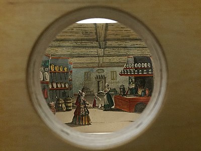 Théâtre optique figurant une cuisine