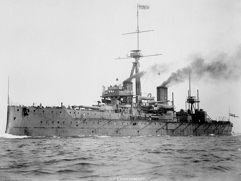 HMS Dreadnought (1906), by the U. S. Navy, restored by Adam Cuerden