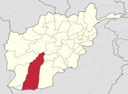 Map of Afghanistan with Helmand highlighted