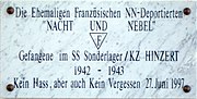 F-triangle at Hinzert honors French victims, especially of the Nacht und Nebel program