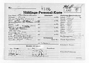 Emblems were also used on some detainee ID-cards as shown here on the Mauthausen card of Polish scientist Jerzy Kaźmirkiewicz, where a P-triangle appears.^