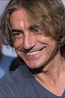 Luciano Ligabue in a press conference in Varese