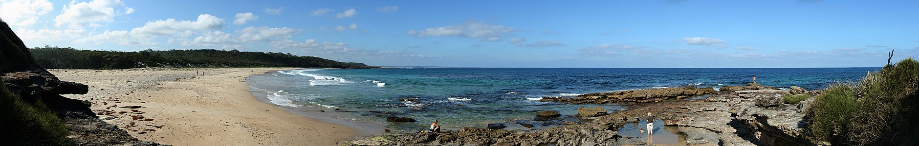 North beach from Willinga Point in the township of Bawley Point, New South Wales (NSW), Australia. This high-resolution panorama was stitched from multiple exposures.