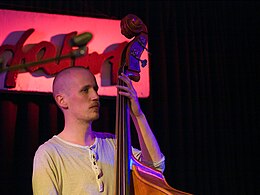 Petter Eldh during a concert at the jazz club Unterfahrt in Munich 2011.