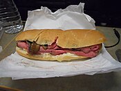 A roast beef sandwich