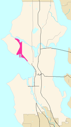 Map of Interbay's location in Seattle