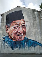 The mural of former Malaysian Prime Minister Mahathir Mohamad in Alor Setar