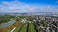 Aerial view of the terrace with the avenue of the château, towards the north