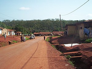 Abong-Mbang, Cameroon, looking north from Quartier Haussa toward the Nyong River
