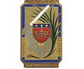 Ancien insigne (pucelle) de l'École des sous-officiers de Saint-Maixent. Avec la devise « Honneur et Patrie ».