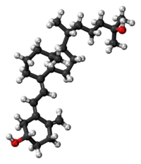 Modelo de bólas e paus da molécula de calcifediol