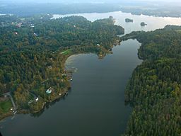 Flygfoto över Dånviken och Uttran.