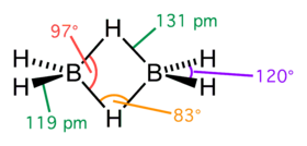 الروابط ثلاثية المركز ثنائية الإلكترون في ثنائي البوران.