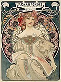 Rêverie, by Alphonse Mucha, poster for the publishing house Champenois (1897)
