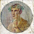 Image 64A fresco portrait of a man holding a papyrus roll, Pompeii, Italy, 1st century AD (from Culture of ancient Rome)