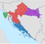 Map of the historical regions of Croatia