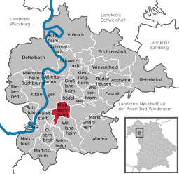 Läget för Mainbernheim i Landkreis Kitzingen