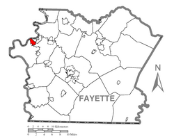 Location of Hiller in Fayette County