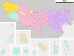 Location of Okutama in Tokyo