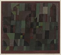 Red/Green Architecture (yellow/violet gradation), 1922, oil on canvas on cardboard mat, Yale University Art Gallery, Yale University, New Haven, Connecticut