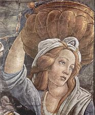 Sandro Botticelli : La jeunesse de Moïse (détail).