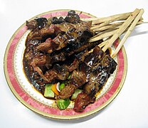 Sate hati kambing, goat liver satay