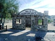 The Scorpion Gulch store was built in 1936 by William Lunsford. It is located at 10225 S. Central Ave, in South Mountain Park in Phoenix, Arizona. The property was listed in the Phoenix Historic Property and Preservation Register in October of 1990 (PHPR).