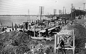 Permanent station under construction in 1912.