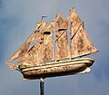 Lancashire Witch wind vane on Frank James Hospital, East Cowes, IoW