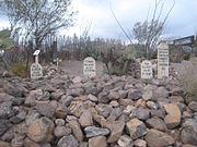 The graves of Billy Clanton, Frank McLaury and Tom McLaury