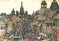 A 1922 painting by A. Vasnetsov, depicting a street in Kitay-gorod in the 17th century