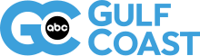 A stylized lockup of the letters GC in light blue with the ABC logo placed in the open area in the middle of the C. To the right are the words "Gulf Coast" on two lines in a sans serif.