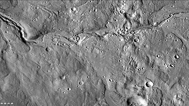 Channels in Arabia, as seen by CTX This channel winds along for a good distance and has branches. It ends in a depression that may have been a lake at one time.