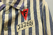 F on red triangle (French political enemy) on Buchenwald clothing of Dr. Joseph Brau^