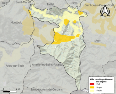 Carte des zones d'aléa retrait-gonflement des argiles.