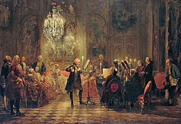 《腓特烈大帝在無憂宮的長笛音樂會》，1852